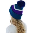 thumbnail image 5 of ToBeInStyle Unisex Soft Stretchy Beanies - Cali Print - Blue W/Purple Stripe - One Size, 5 of 7