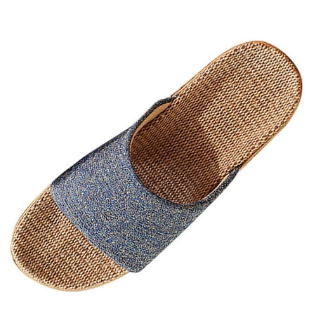 

ociviesr slipper for Men Men s Fashion Casual Slip On Linen Slides Indoor Home Slippers Beach Shoes Linen