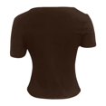 thumbnail image 6 of DHFJKG Summer T Shirts For Women Sexy Hallow Out Asymmetrical Fitted Short Sleeve Casual Basic Tee Going Out Clothes Versatile Tops, 6 of 6