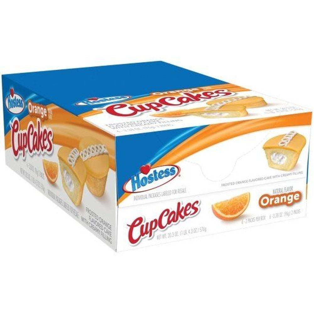 Hostess Single Serve Orange CupCakes, 3.38 Ounce -- 36 per case.