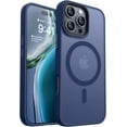 thumbnail image 1 of Entronix Heavy Duty Case For iPhone 16 Pro Max, Translucent Matte Back, Magnetic Sturdy Case, Navy, 1 of 5