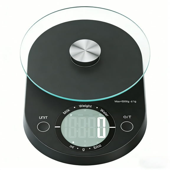 Food Scale, Digital Kitchen Scale, 5kg/11lb Capacity, Precision Scale with Grams and Ounces, Black