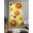 thumbnail image 2 of Sheer Curtains 108 Inches Long, Sunflower Semi Sheer Curtains Light Filtering Window Treatment, Yellow Floral Elegant Flowers Pastoral Privacy Voile Drapes for Living Room Bedroom 52x108 Inch, 2 of 7