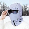 thumbnail image 3 of Waterproof Fleece Lined Hood Winter Thermal Fleece Full Face Cover for Skiing Cycling Commuting, 3 of 4