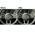 thumbnail image 5 of Soft Carbon Fiber Car Interior Decor Kits 2Pcs Carbon Fiber Steering Wheel Button Cover Trim For Jeep Wrangler Gladiator Sticker, 5 of 14