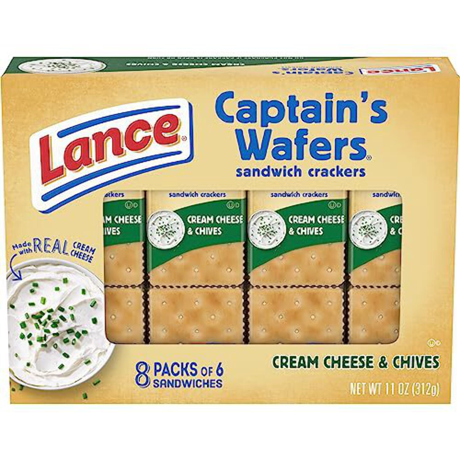 Lance Captain Wafers Original Flavor, Individual 2-Packs, 500 Packs Total, .23 Ounces Each