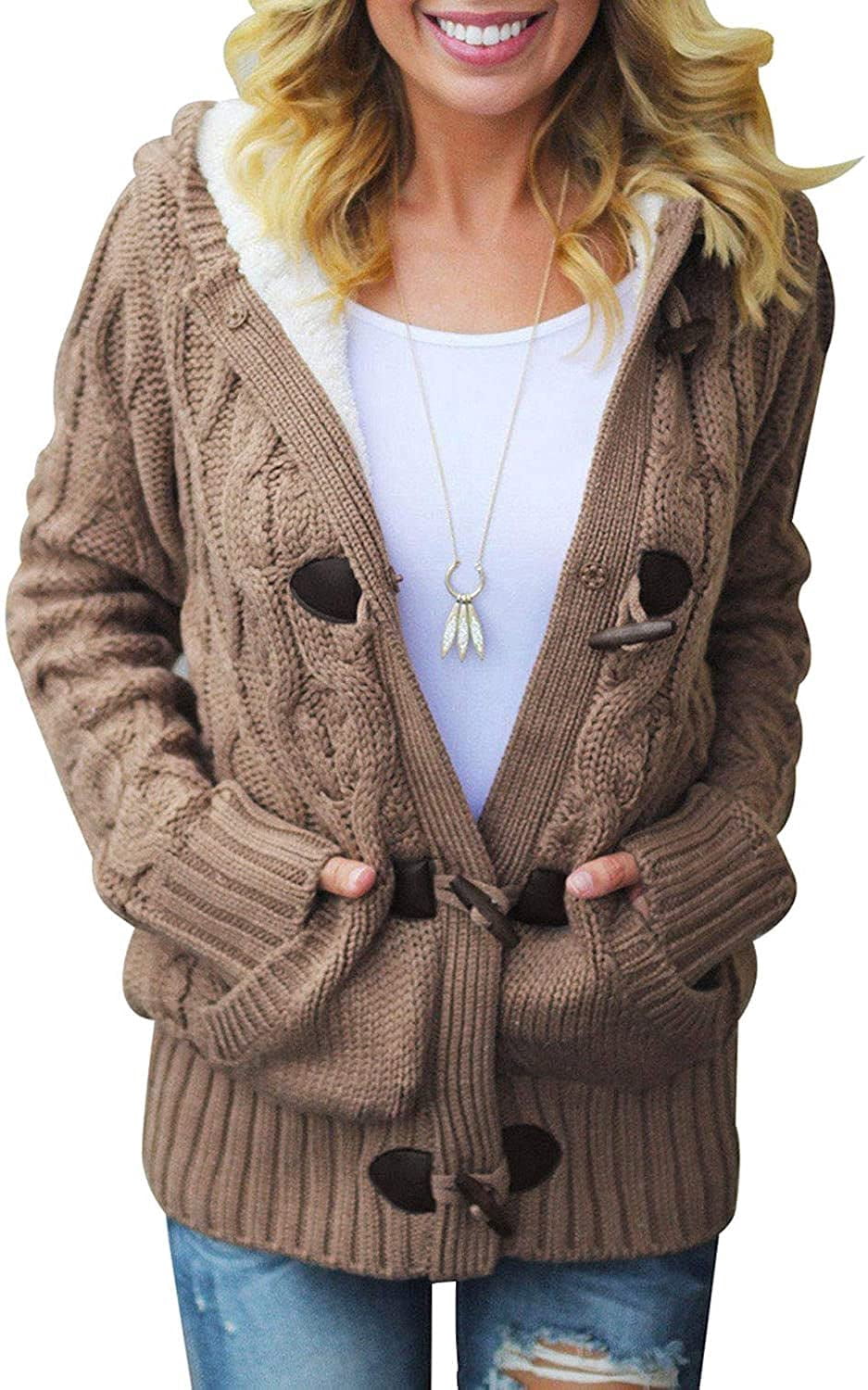 Dokotoo Women's Gray Horn Button Coat 