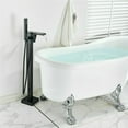 thumbnail image 2 of Zovajonia Matte Black Bathtub Faucet Floor Mounted Waterfall Free Standing Tub Filler W/Sprayer, 2 of 11