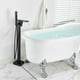 thumbnail image 2 of Zovajonia Tina Relleno Grifo de bañera independiente montado en el suelo baño con ducha de mano Negro Mate Zovajonia Zovajonia 93-PHQK1, 2 of 11