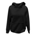 thumbnail image 4 of UAMVSH Womens Hoodies Oversized Solid Color Basic Hooded Sweatshirts Classic Fall Long Sleeve Pullover with Thumb Hole(Small,Black), 4 of 6