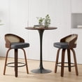 thumbnail image 5 of Modern Rattan Back PU Leather Bar Stools Set of 2 with Footrest, 5 of 9