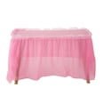 thumbnail image 1 of Juego de 2 faldas de mesa de tul, falda de mesa mullida de malla premium para fiestas, bodas, fiestas de cumpleaños y decoración del hogar (mantel: 54 x 108 pulgadas, falda de mesa: 28,7 x 167 pulgada, 1 of 5