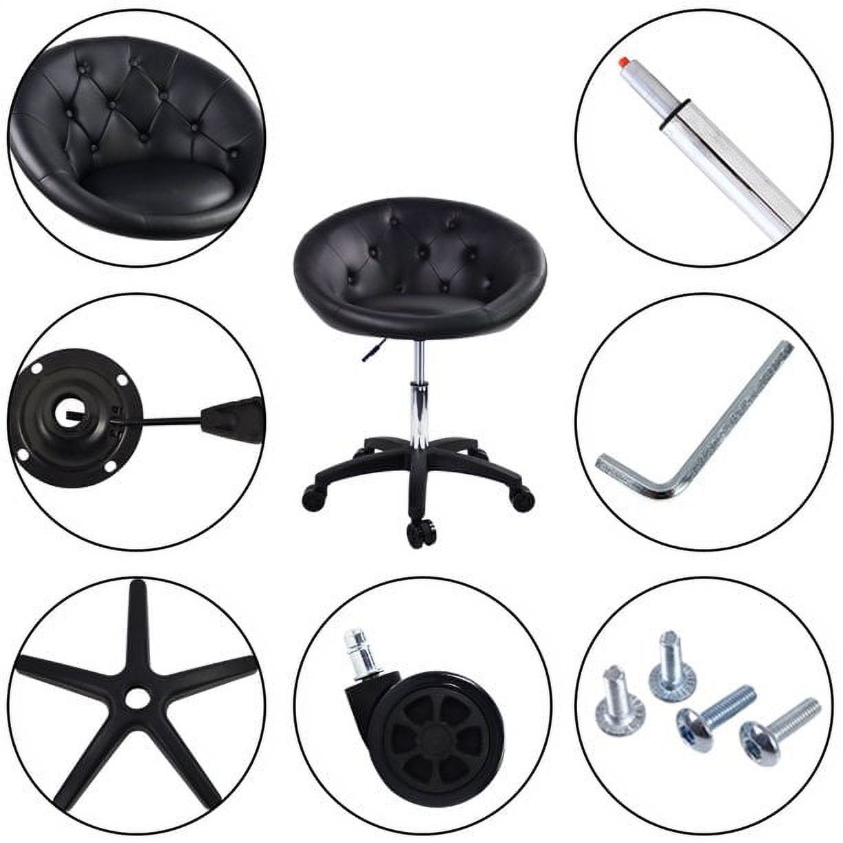 FURWOO Adjustable Rolling Vanity Chair for Makeup & Cosmetic Adults 