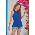 thumbnail image 2 of Sleeveless Women's High Neck Tank Top Blouse Plain T Shirts Pocket Cami Summer Tops, 2 of 5