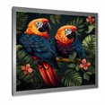 thumbnail image 2 of Designart "Tropical Parrots in Orange and Green" Animals Framed Wall Art Decor - Modern Orange Parrot Entryway Framed Wall Art, 2 of 6