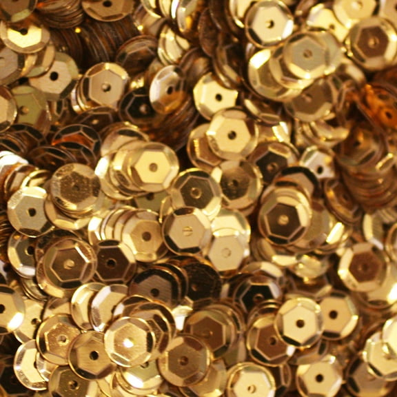 Gold Cup Sequins 6mm Shiny Metallic Made in USA