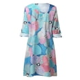 thumbnail image 4 of Ichuanyi Woman Dress Women's Fashion Plus Size Medium Length Printed Long-Sleeved V-Neck Dress, 4 of 8