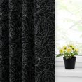 thumbnail image 4 of Fragrantex Thermal Insulated Blackout Floral Curtains 63 inch length 2 panels set for Bedroom, Black Flower Patterned Window Drapes Back Tab, 52" x 63", 4 of 5