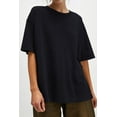thumbnail image 3 of SMZ Womens Oversized T Shirts Summer Trendy Short Sleeve Crew Neck Tops Loose Fit Side Slit Tee, 3 of 3