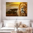 thumbnail image 2 of Elephant Stock Lion In African Safari Wall Art - Horizontal Canvas Wall Art - Living Room Wall Decor - Animal Canvas - Orange And Brown Decor - 51" x 34", 2 of 8