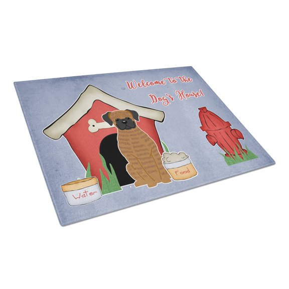 Caroline's Treasures Dog House Collection Brindle Boxer Glass Cutting Board Large
