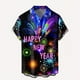 thumbnail image 2 of Camisa hawaiana con estampado 3D de fuegos artificiales de Feliz Año Nuevo para hombre, camisas de manga corta con solapa para vacaciones de verano, blusas casuales cómodas y elegantes, ropa, 2 of 5