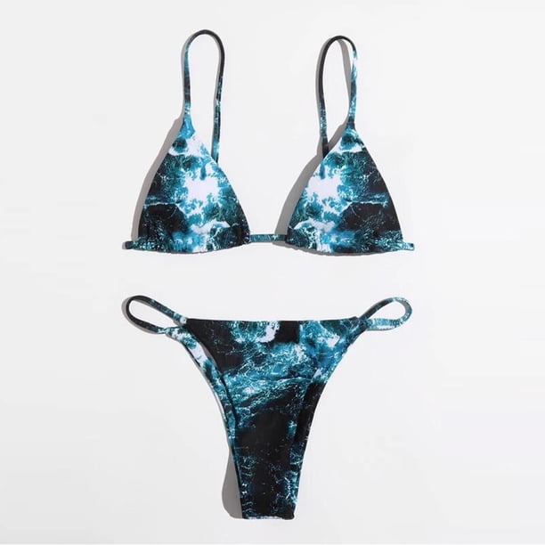 TIANEK Women Bikini 2023 Seaside Vacation Padded Solid PushUp Bra