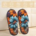 thumbnail image 2 of Balery Colorful Blooming Flowers Pantuflas de Casa de Felpa Silenciosas con Diseño Estampado, Zapatillas Cómodas Antideslizantes de Algodón para Interior-Medium, 2 of 8