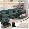 thumbnail image 3 of Living Room Sofas UNITED WE WIN 112" Oversized Sectional Sofa Cloud Couch for Living Room, Modern Chenille L Shaped Couch, Comfy Boucle Modular Sofa Sleeper with Movable Storage Ottoman, Phone Holder, 3 of 26