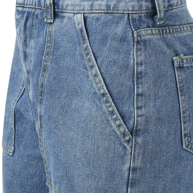 NIUREDLTD Women's Straight Leg Jeans High Rise Baggy Cargo NIUREDLTD Women's Straight Leg Jeans High Rise Baggy Cargo