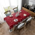 thumbnail image 2 of Christmas Tablecloth Rectangle/Oval Xmas Tree Snowman and Snowflake Red Table Cloth Outdoor Waterproof Christmas Tablecloths for Party Picnic Indoor Table Cover for Dining/Kitchen 60x84inch, 2 of 5