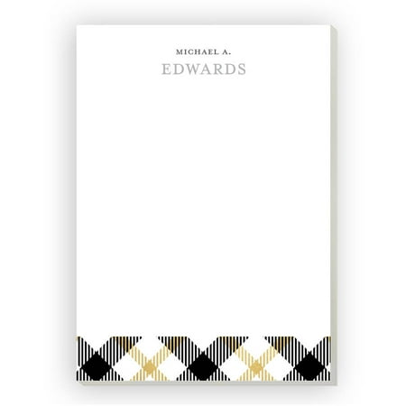 Green Notepad Set - Plaid Personalized Notepad