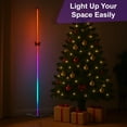 thumbnail image 4 of Oizuon Lot de 2 Lampes sur Pied d'Angle – Lampe RVB de 57 Po de Hauteur, Éclairage d'Ambiance Moderne avec 88 DEL, Contrôle par Application Bluetooth et Base Robuste pour un Fonctionnement Sans Effort S, 4 of 7