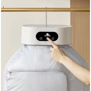 Portable clothes dryer, portable clothes dryer for apartment dormitory and RV, foldable mini washer and dryer with drying bag, two heating modes, time setting function and purple light
