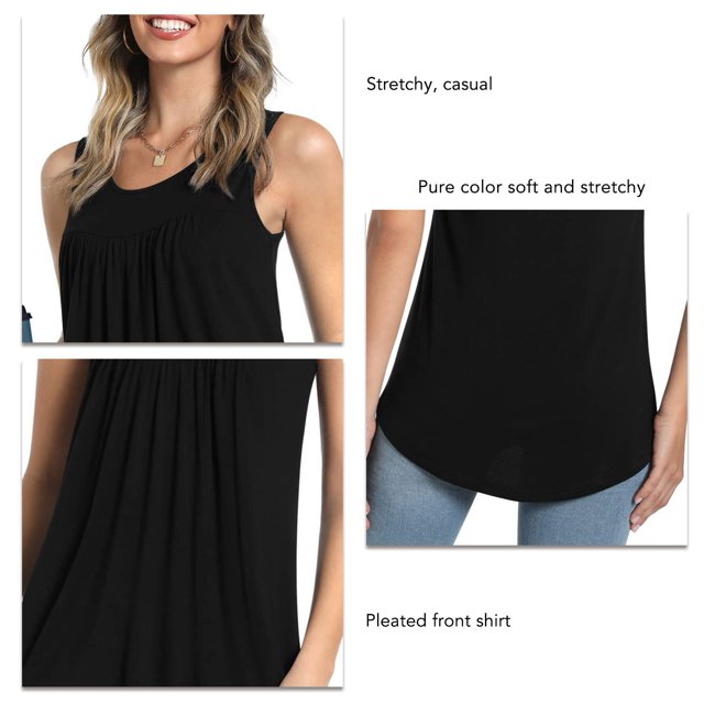 Chaleco De Verano Para Mujer, Camiseta Sin Mangas De Verano Suelta De Fibra De Poliéster Para Mujer Para Verano ANGGREK AH2713