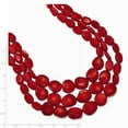 thumbnail image 3 of White Sterling Silver necklace Gemstone Coral Red 16 in, 3 of 3
