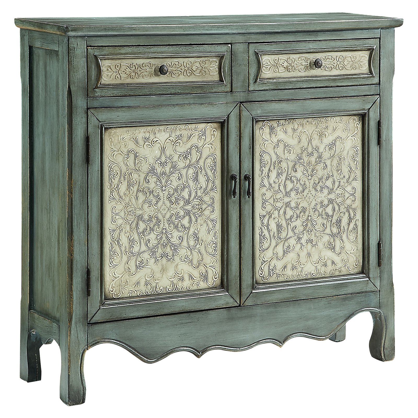 Haverhill 2Door 2Drawer Console Table with Shelves, Blue