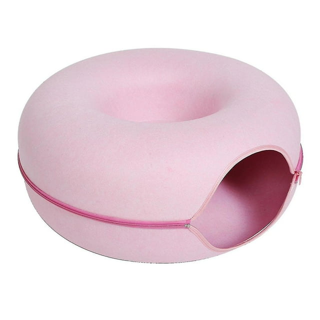 Removable Cat Nest,round Donut Felt Pet Nest,cat Tunnel Bed,semi-closed Washable Cat Tunnel Nest,detachable Beds& Furniture