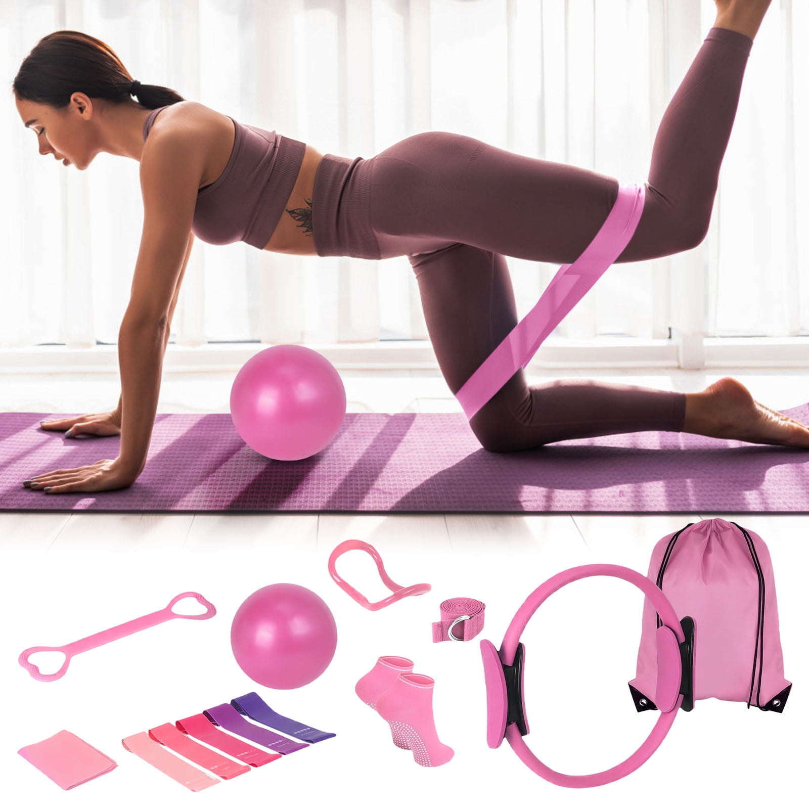 5-tlgs Pilates Kit für Heimtraining Pilates Ring Yoga Ball Set Workout Circle DE 5-tlgs Pilates Kit für Heimtraining Pilates Ring Yoga Ball Set Workout Circle DE