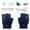 Navy, variant on Women’s Rechargeable USB Heated Knit Gloves Temp Adjustable Flip Convertible Fingerless Three Control Buttons for Desk Writing Black