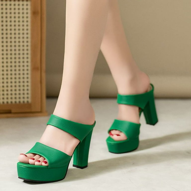 vokkrv Women Chunky High Heels Sandals Open Toe Fashion Wedding Party Evening Prom Dance Ankle Strap Dress Pump Sandals Shoes Green 6.5, Women's vokkrv Women Chunky High Heels Sandals Open Toe Fashion Wedding Party Evening Prom Dance Ankle Strap Dress Pump Sandals Shoes Green 6.5, Women's