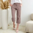 thumbnail image 2 of EDFBUYKRS Female Women Pants Casual Pants for Women Work Casual Petite Women High Waisted Wide Leg Pants Fashion Drawstring Elastic Trousers Comfy Straight Leg Long Pants with Pockets Xxxxl, 2 of 5