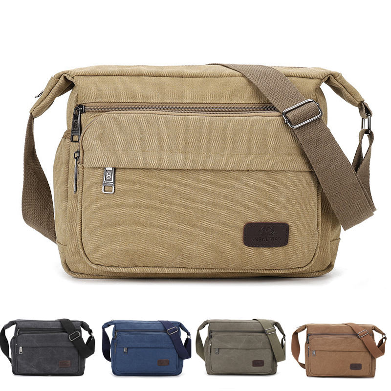 Casual Men's Canvas Shoulder Bag Men Messenger Bags Simple Small Travel
