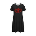 thumbnail image 4 of FDGIU Women's Heart Printed Nightgown for Valentine's Day - Soft Short Sleeve Sleepshirt Pajama Dress Loungewear S-2XL, 4 of 6