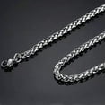 thumbnail image 4 of Silver/Gold Braided Wheat Link 3mm-7mm Mens Chain Stainless Steel Necklace Gift, 4 of 5