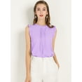 thumbnail image 2 of INSPIRE CHIC Blusas Elegante Sin Mangas Vintage De La Década De 1950 Con Volantes Para Oficina De Negocios Para Mujer Lavanda L, 2 of 6