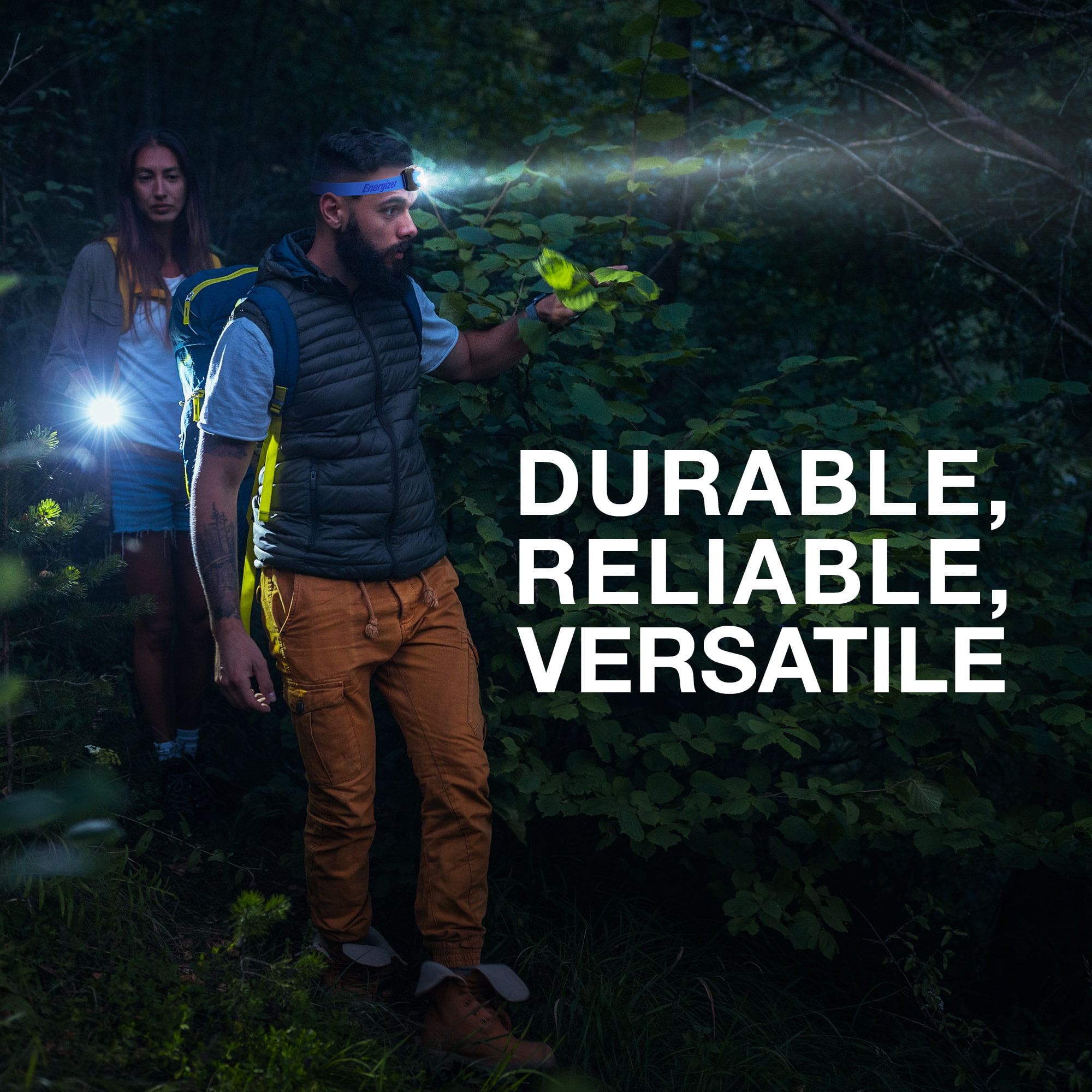(2 pack) Energizer Vision LED Headlamp, Bright 200 Lumens, for Camping, Running, Jogging, Hunting, Hiking and Reading, 3 AAA Batteries Included