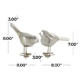 thumbnail image 3 of 7", 8"H Silver Polystone Bird Sculpture, by CosmoLiving by Cosmopolitan (2 Count), 3 of 8