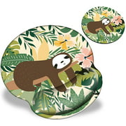 Mouse Pad with Wrist Support, Cute Sloth Pattern Design Ergonomic Mouse Pads and Coasters, Gaming Mousepad for Laptop