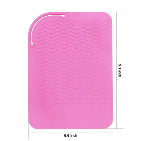 Best Pink Heat Resistant Silicone Travel Mat, Anti-heat Pad for Curling Irons, Hair Straighteners, Flat Irons and Other Hot Styling Tools deal